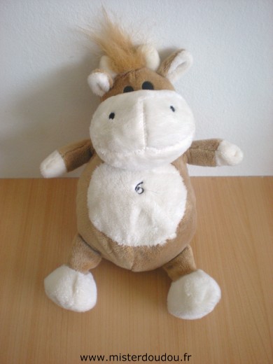 Doudou Hippopotame - Marque non connue - Marron blanc 