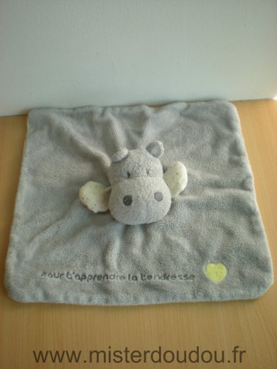 Doudou Hippopotame Obaibi okaidi Gris pour t apprendre la tendresse 