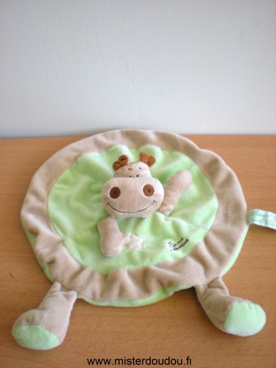 Doudou Hippopotame Tiamo Vert beige 