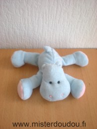 Doudou Hippopotame Tigex Bleu rose 