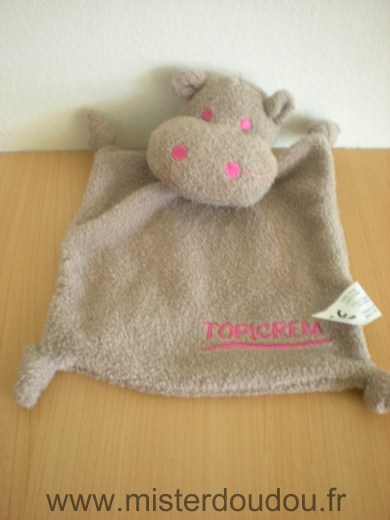 Doudou Hippopotame Topicrem Marron rose 