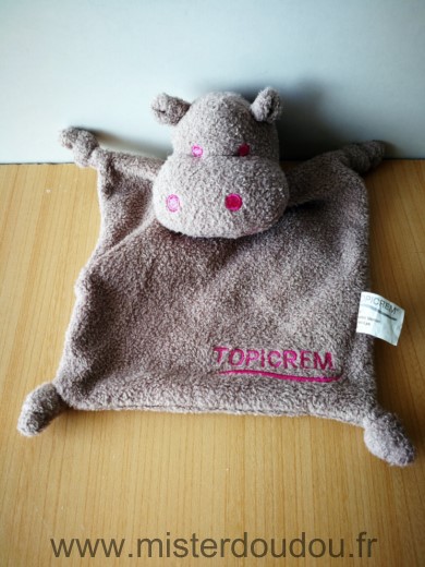 Doudou Hippopotame Topicrem Marron rose 