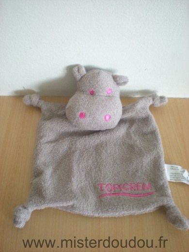 Doudou Hippopotame Topicrem Marron rose 