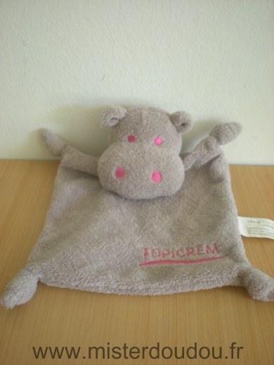 Doudou Hippopotame Topicrem Marron topicrem rose 