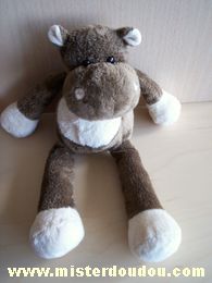 Doudou Hippopotame Total Marron  écru Nicotoy