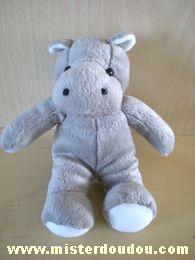 Doudou Hippopotame Van cleef Gris blanc 