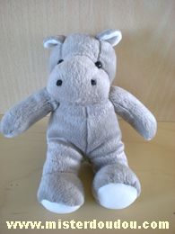 Doudou Hippopotame Van cleef Gris blanc 