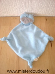 Doudou Hippopotame Vertbaudet Bleu tissus eponge 