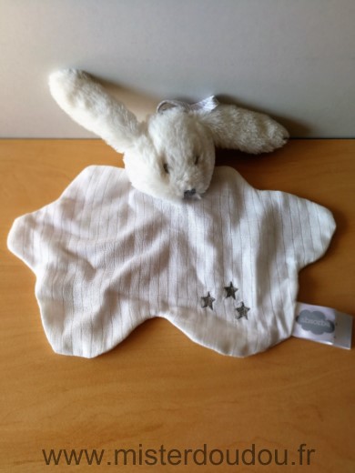 Doudou Lapin Absorba Blanc etoiles 