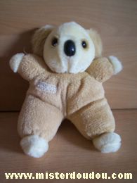 Doudou Koala Bébisol Beige écru Corp en éponge et tête en peluche