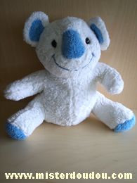 Doudou Koala Bébisol Blanc bleu 