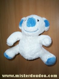 Doudou Koala Bébisol Blanc bleu 