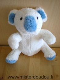 Doudou Koala Bébisol Blanc bleu 