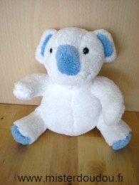 Doudou Koala Bébisol Blanc bleu 