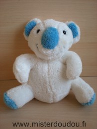 Doudou Koala Bébisol Blanc bleu 