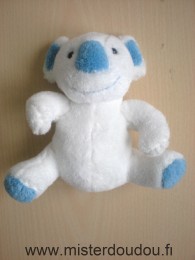 Doudou Koala Bébisol Blanc bleu 