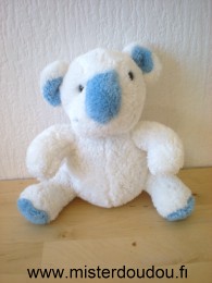 Doudou Koala Bébisol Blanc bleu 