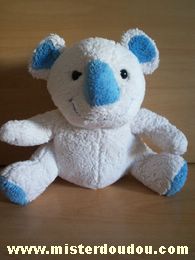 Doudou Koala Bébisol Blanc bleu C'est le koala grand modèle.