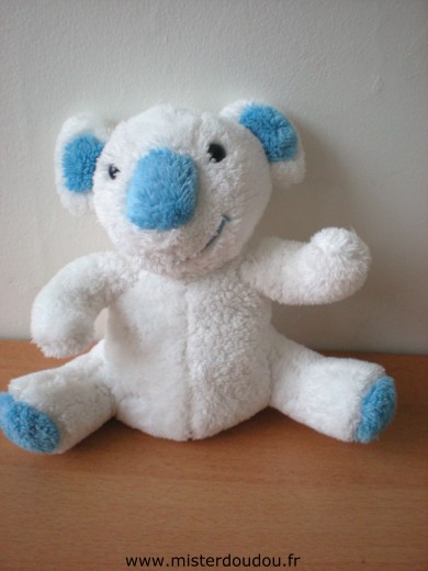 Doudou Koala Bébisol Blanc bleu 