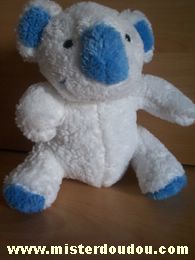 Doudou Koala Bébisol Blanc bleu 