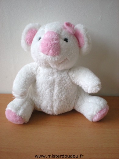 Doudou Koala Bébisol Blanc rose 