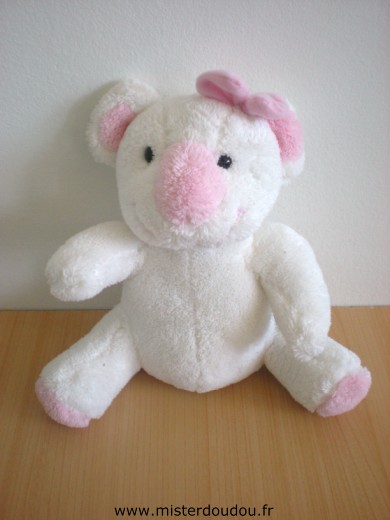 Doudou Koala Bébisol Blanc rose 