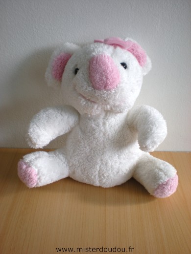 Doudou Koala Bébisol Blanc rose 