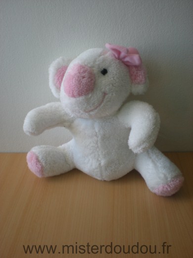 Doudou Koala Bébisol Blanc rose 