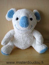 Doudou Koala Bébisol Bleu blanc Grand modèle