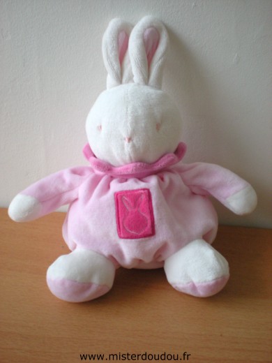 Doudou Lapin Klorane Rose blanc 