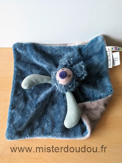 Doudou Koala Moulin roty Bleu gris rayures 