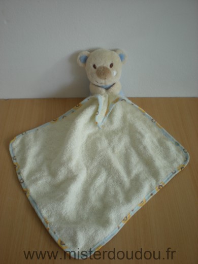 Doudou Koala Petipouce Beige bleu mouchoir eponge 