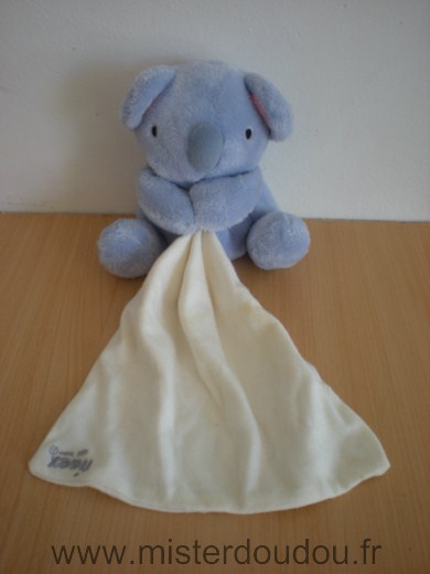 Doudou Koala Tigex Mauve mouchoir blanc 