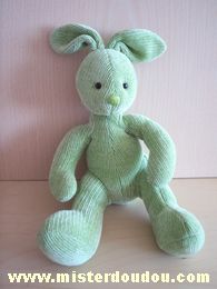 Doudou Lapin 0 Vert Tissus type velours