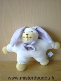 Doudou Lapin 3 suisses Blanc violet 