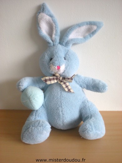 Doudou Lapin Agf mg Bleu avec balle bleue 