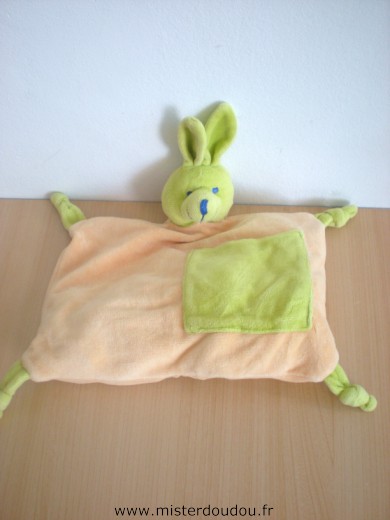 Doudou Lapin Air france Rose vert Rembourrage fait des boules