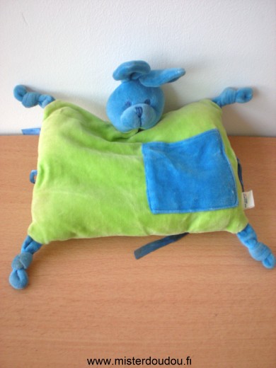 Doudou Lapin Air france Vert bleu 