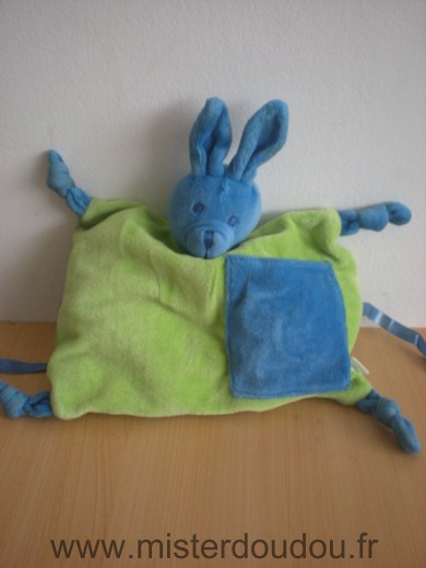 Doudou Lapin Air france Vert bleu 