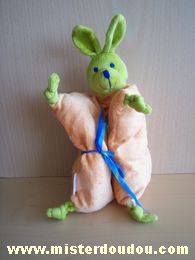 Doudou Lapin Air france Vert rose saumon 