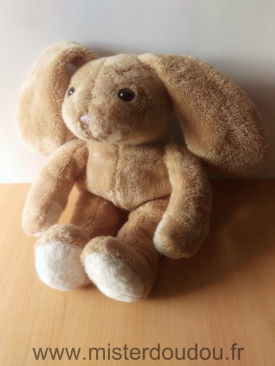 Doudou Lapin Ajena Beige blanc 