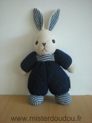 Doudou Lapin Ajena Bleu marine 