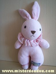 Doudou Lapin Ajena Tissus rose 