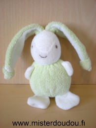 Doudou Lapin Ajena Vert blanc 