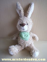 Doudou Lapin Althans Beige foulard vert 