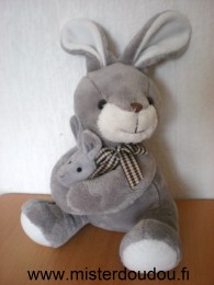 Doudou Lapin Althans Gris blanc 