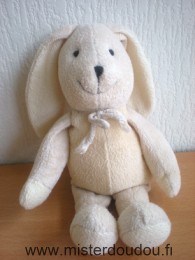 Doudou Lapin Anna club plush Beige écru en tissus éponge Grand modèle