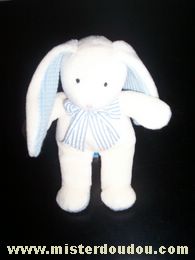 Doudou Lapin Anna club plush Blanc cassé / bleu 