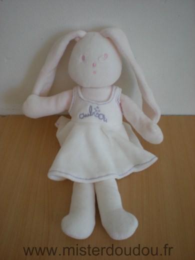 Doudou Lapin Aubisou Rose robe rose aubisou 