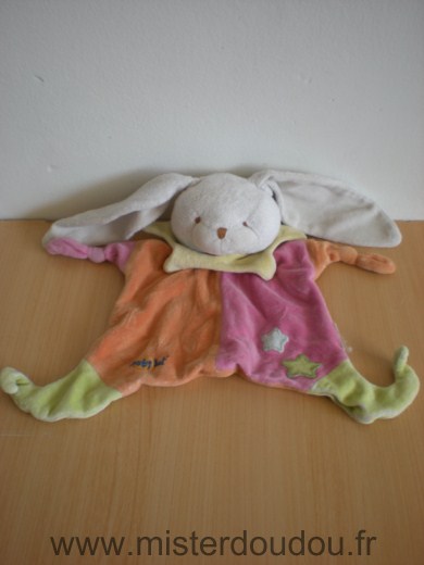 Doudou Lapin Baby nat Orange rose vert Doudou usagé le proposons pour dépannage urgent petit prix